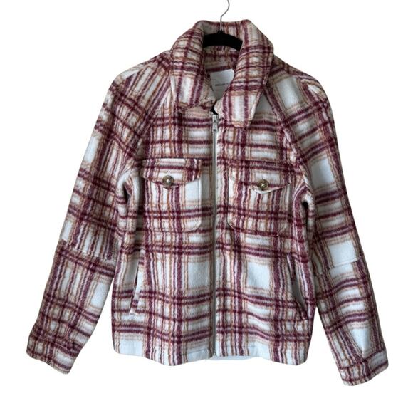 Avec Les Filles Plaid Sherpa Women's Shirt Jacket - Size Small - Picture 1 of 3